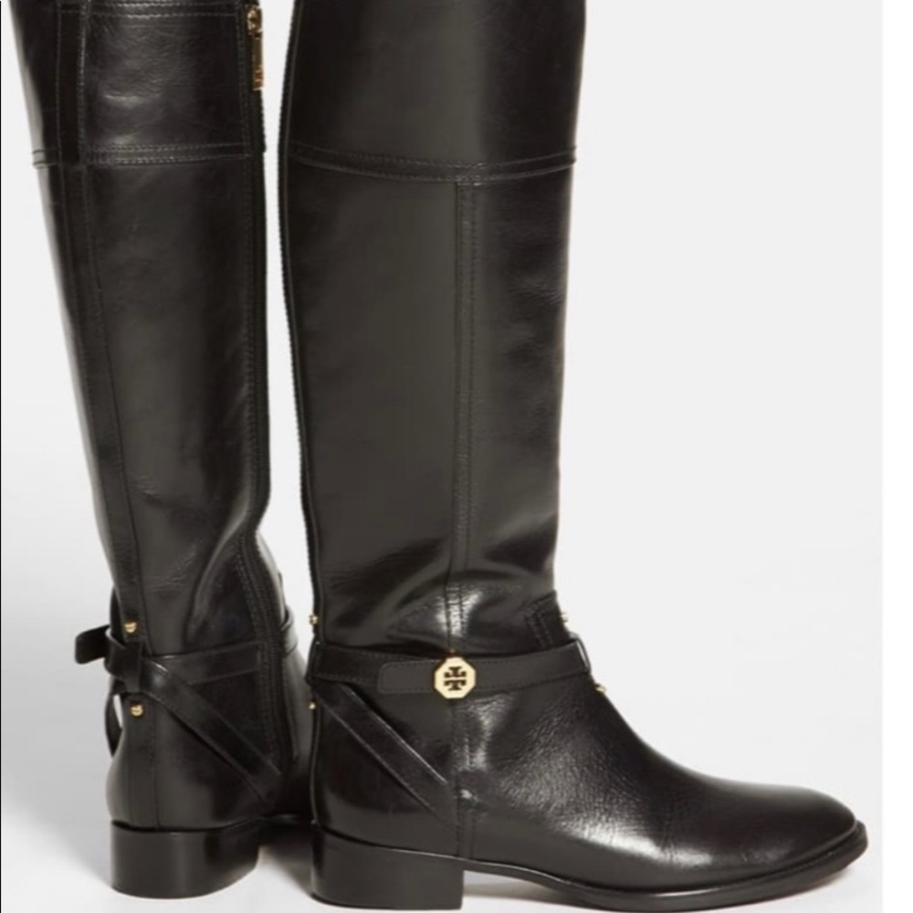 Tory Burch Black Brita Riding Boot.